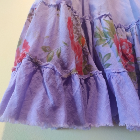 FASHION FUSE purple ombre cotton mini skirt w/ roses - Picture 5 of 6